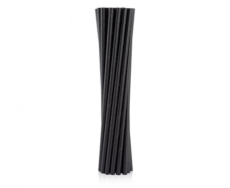 #ZSŁ Rurki (słomki) pap. czarne, 6x197mm / 12 szt.