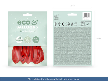 Balony Eco 26cm metalizowane, biały (1 op. / 10 szt.)