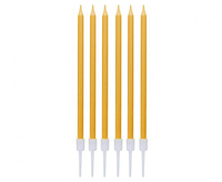 #SU Świeczki B&C metaliczne złote, 13.5x0.4 cm, 6 szt.
