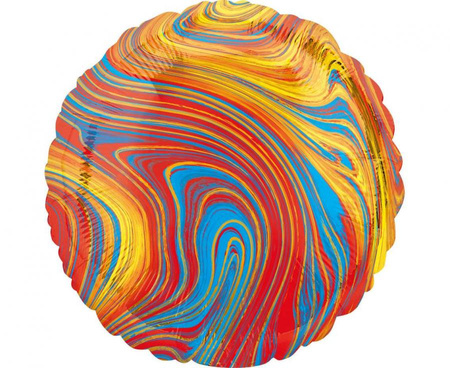 #BFK Balon foliowy 18" Marblez - okrągły kolorowy, zapakowany