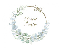 #ZSE Serwetki papierowe Christening Eucalyptus Wreath, 33 x 33 cm, 20 szt.