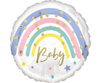 #BFK Balon foliowy 18" Pastel Rainbow Baby, zapakowany