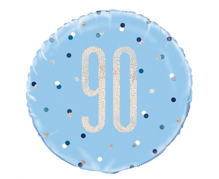 #BFK Balon foliowy UQ 18" Glitz, groszki z nadr. 90, niebieski