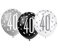 #BL Balon UQ 12" Glitz, groszki z nadr. 40, miks kolorów, 6 szt.