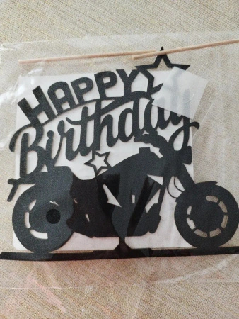 Topper na tort HAPPY BIRTHDAY MOTOCYKL MOTOR WZ.II