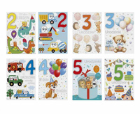 #ZK Laurka z cyframi na gąbkach exclusive B6GE 117x167 Urodziny Dziecięce zest. 738 Dziecięce 3-5 lat, Chłopiec, Cyfry, 1 szt.