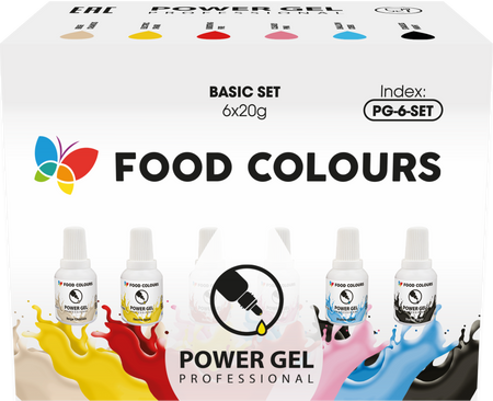 Zestaw 6 szt. barwnik podstawowych PowerGel Food Colours