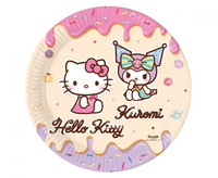 #ZTA Talerzyki papierowe Hello Kitty and Kuromi, 23cm, 8 szt.