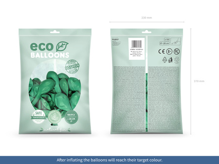 Balony Eco 26cm metalizowane, srebrny (1 op. / 100 szt.)