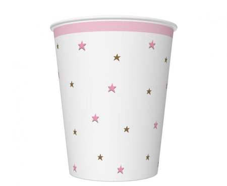 #ZKU Kubeczki pap. Baby Shower Pink, 250 ml, 8 szt.