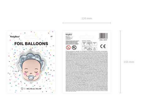 Balon foliowy Narwal, 53x87cm, mix
