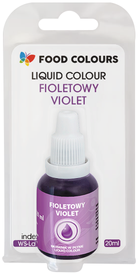 Barwnik w płynie fioletowy 20 ml Food Colours - opakowanie