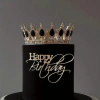 Akrylowy decor topper na bok tortu HAPPY BIRTHDAY ZŁOTY 
