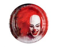#ZTA Talerzyki papierowe Horror Clown, 23 cm, 6 szt.kk