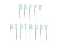 Świeczki urodzinowe Happy Birthday, 2,5 cm, jasny błękit (1 op. / 13 szt.)