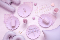 Świeczki urodzinowe Happy Birthday, 2,5 cm, fioletowy (1 op. / 13 szt.)