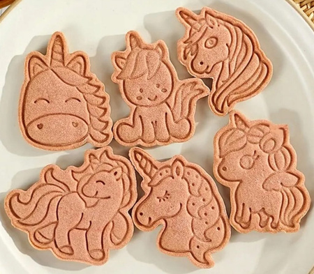 Stemple wykrawaczki z tłoczkiem JEDNOROŻCE UNICORN 6 szt.