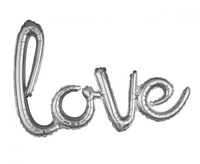 #BFK Balon foliowy Napis "LOVE", srebrny, 78x53 cm, zapakowany