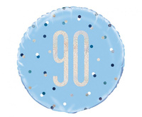 #BFK Balon foliowy UQ 18" Glitz, groszki z nadr. 90, niebieski