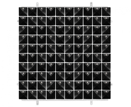 #DEI Panel dekoracyjny czarny 3D, przezroczyste tło, 30x30 cm/ 100 kwadratów