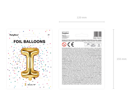 Balon foliowy Litera ''G'', 35cm, srebrny