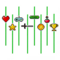 #ZSŁ_GD Słomki papierowe Game On, 8 szt.