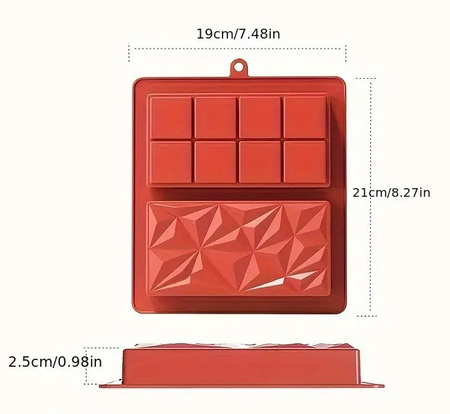 Forma silikonowa do tabliczek czekolady dwa wzory dubajska WZ.I