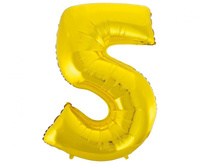 #BFC50 Balon foliowy B&C Cyfra 5, złota, 92 cm AA
