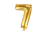 Balon foliowy Cyfra ''7'', 35cm, złoty Party Deco