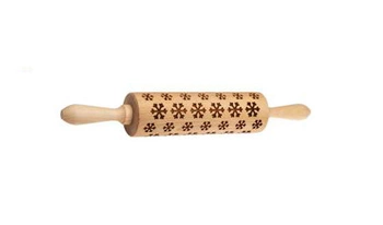 Wałek drewniany, grawerowany ŚNIEŻYNKI 20 cm Galicja