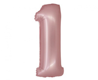 #BFC42 Balon foliowy Smart, Cyfra 1, j. różowa matowa, 76 cm KK