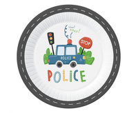#ZTA_GD Talerzyki pap. Police, 23 cm, 6 szt.