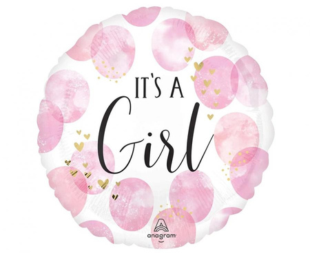 #BFK Balon foliowy 18" CIR- Baby Girl Pink Watercolor