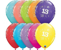 #BL Balon QL 11" z nadr. "13", pastel mix tropikalny / 6 szt. KK