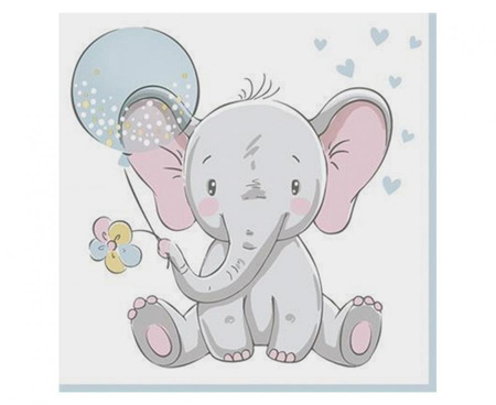 #ZSE Serwetki Baby Elephant with Blue Ballon, 33x33 cm, 20 szt.