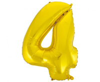 #BFC50 Balon foliowy B&C Cyfra 4, złota, 92 cm AA