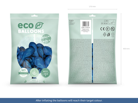 Balony Eco 30cm metalizowane, liliowy (1 op. / 100 szt.)