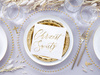 Talerzyki 60th Birthday, złoty, 20cm (1 op. / 6 szt.)