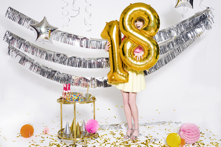 Balon foliowy Cyfra ''2'', 86cm, srebrny