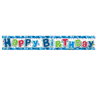#DEBA Banner "Happy Birthday", niebieski, 1,8 m KK