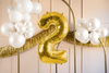 Balon foliowy Cyfra ''4'', 72cm, srebrny