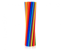 #ZSŁ Rurki (słomki) pap. SHAKE tęczowy mix, 8x252mm / 200 szt. KK