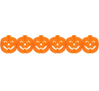 Girlanda pomarańczowa Dynia 3 m — papierowa dekoracja Halloween