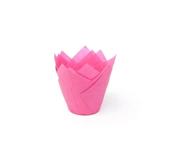 Papilotki do muffinek tulipan FUKSJOWE 50x80 mm 50 szt.