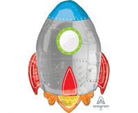 #BFK Balon foliowy Blast off Birthday Rakieta, zapakowany, 53x73 cm