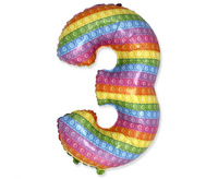 #BFK Balon foliowy FX - Number 3 POP IT 69" cm KK, niepakowany