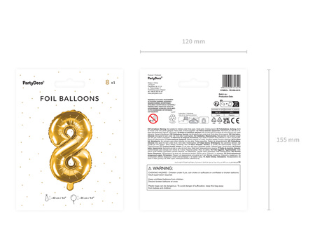 Balon foliowy Cyfra ''2'', 35cm, srebrny