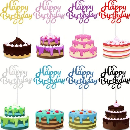 Papierowy topper na tort HAPPY BIRTHDAY CZERWONY WZ.I