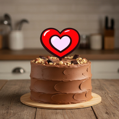 Topper na bento cake 9x12 cm SERCE WALENTYNKI