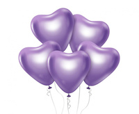 #BL Balony Beauty&Charm, platynowe j. fioletowe serca 12"/ 6 szt.